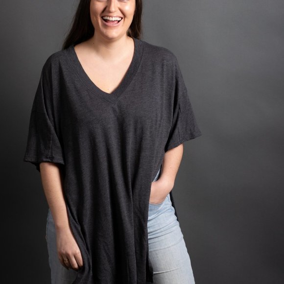 Grey Oversized Tee by Free People - Picture 6 of 9